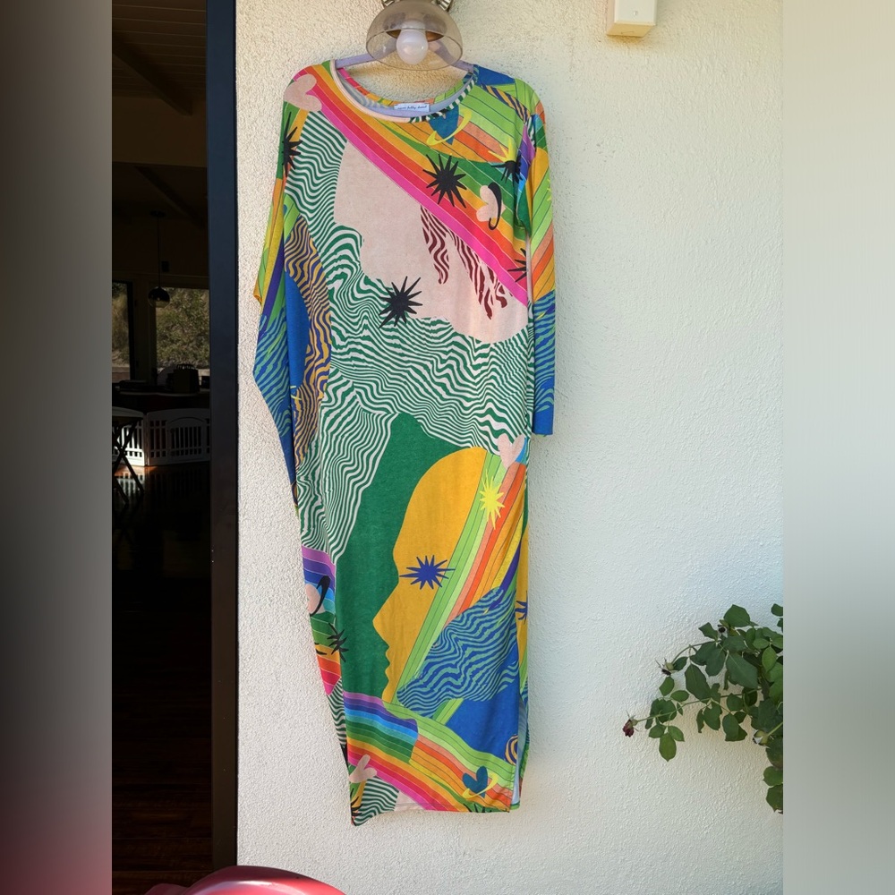 Never Fully Dressed oversized midaxi dress in bright xylophone print - Picture 3 of 4